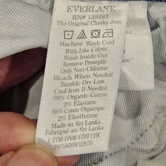 Everlane SZ 28 Blue Med Wash Organic Cotton Curvy Cheeky High Rise Straight Jean - Picture 6 of 12